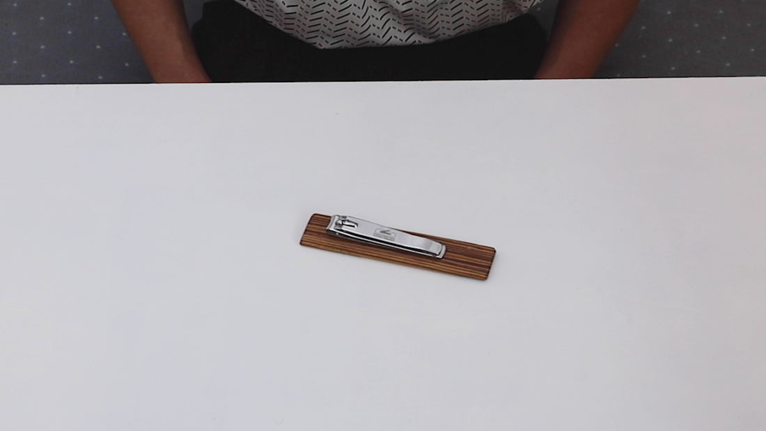 Video showing how easy it is to use Charleston Nail Clipper Company’s one-handed nail clippers. Woman pivots the clippers in multiple directions, showing the variety of positions it can be used in.